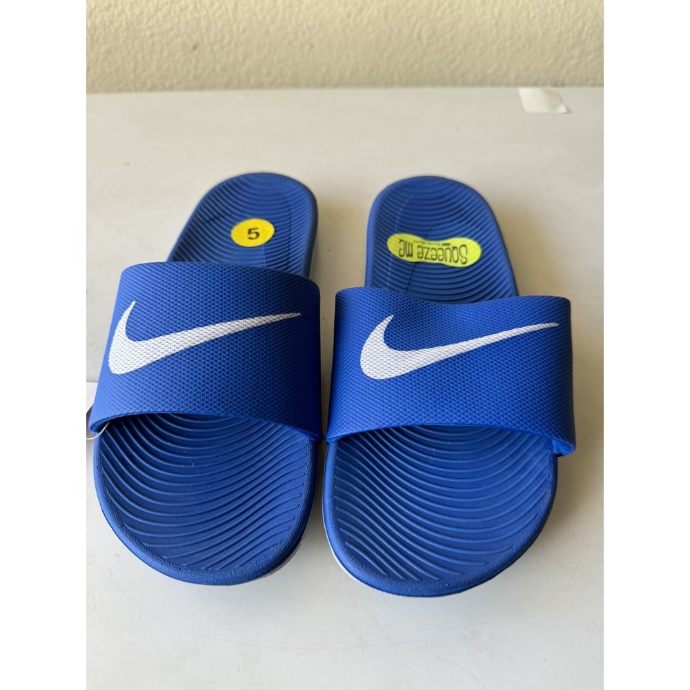 NEW Nike Kawa Kids Boys Girls Slide Sandals Kids  Blue 819352-400 Size 5Y
